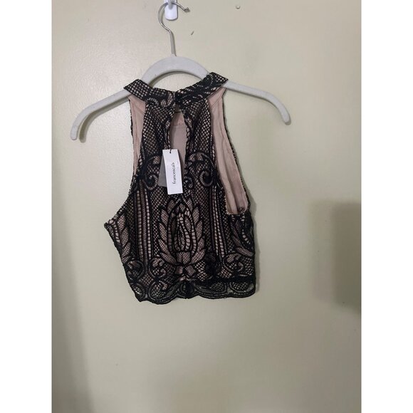 NEW FRANCESCAS Black Lace 2 Piece Crop Top & Skirt Set Small Victorian Pattern - Picture 16 of 16